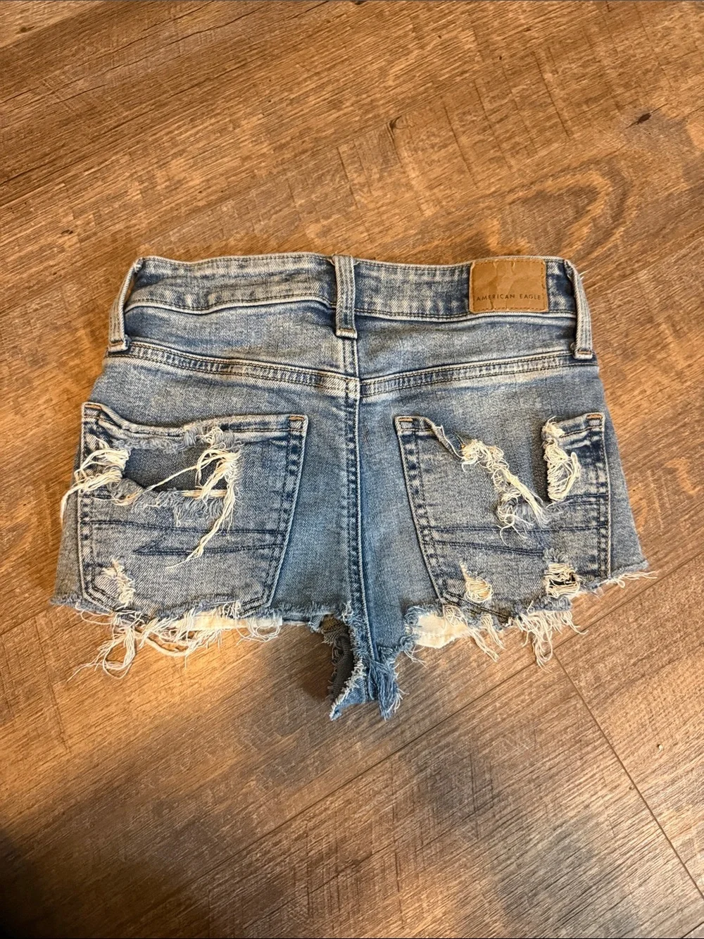 American Eagle Outfitters Light Wash Distressed Denim Cutoff Shorts